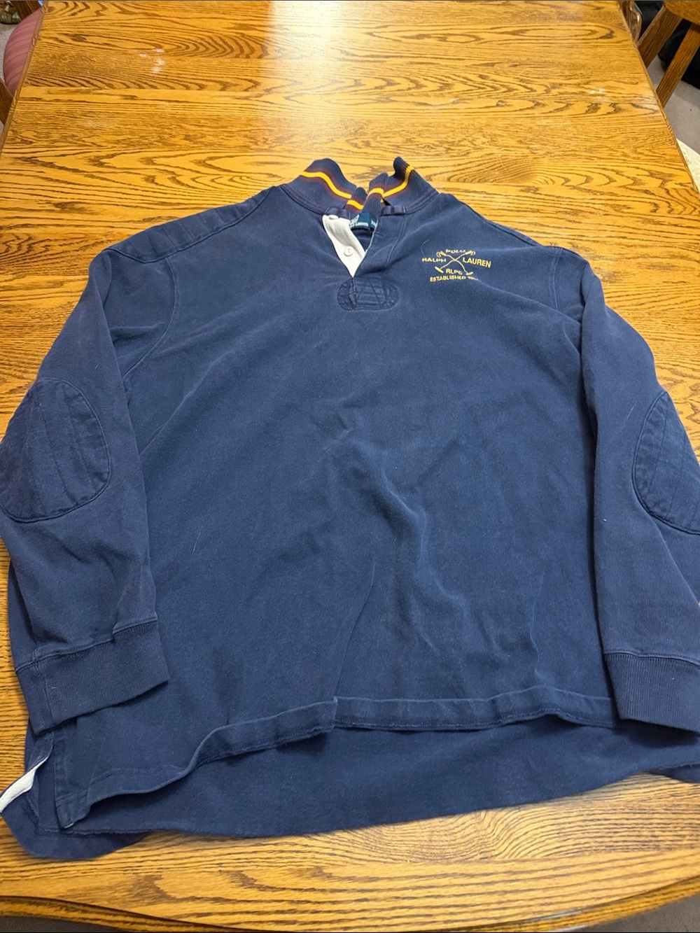 Polo by Ralph Lauren Navy Pullover with Yellow Embroidery xxl